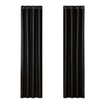 Artiss 2X Blockout Curtains Eyelet 140x230cm Black Shine