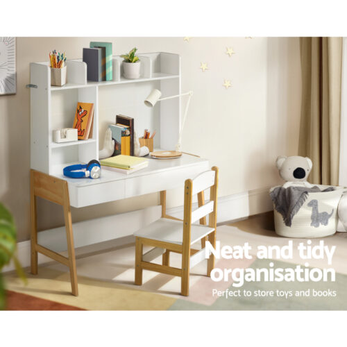 Keezi 2PCS Kids Table and Chairs Set Study Activity Toys Storage Desk Drawer - Image 6