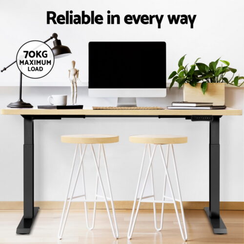 Artiss Standing Desk Motorised Dual Motor Oak 120CM - Image 6