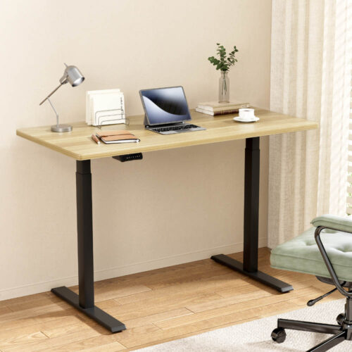 Artiss Standing Desk Motorised Dual Motor Oak 120CM - Image 7
