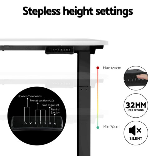 Artiss Standing Desk Motorised Dual Motor White 140CM - Image 5