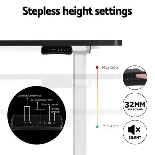 Artiss Standing Desk Motorised Dual Motor 120CM Black - Image 5