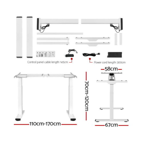 Artiss Standing Desk Motorised Dual Motor 140CM Black - Image 2