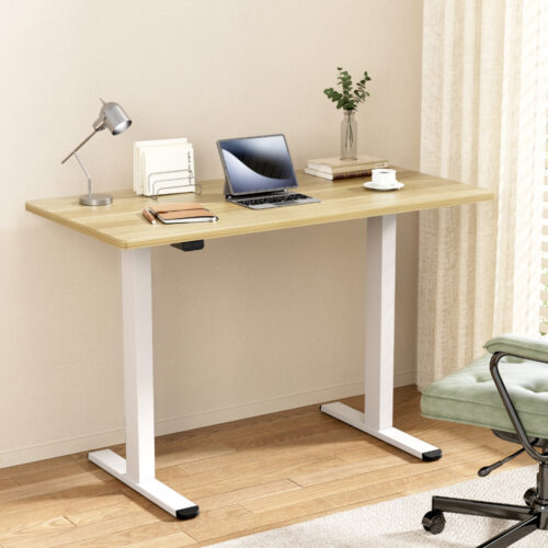 Artiss Standing Desk Motorised Dual Motor 120CM White Oak - Image 7