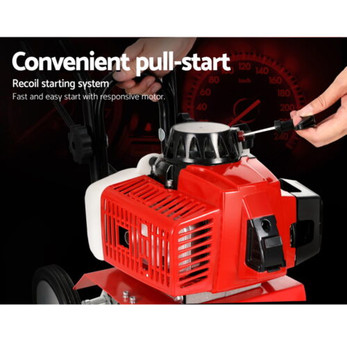 Giantz 88CC Tiller Garden Cultivator Rototiller 4 Blades Soil Plower Rotary Hoe - Image 7