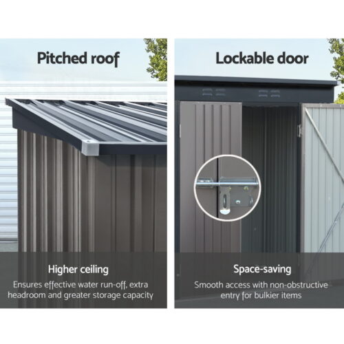Giantz Garden Shed 1.95x1.31M Sheds Outdoor Storage Steel Workshop House Tool Double Door - Image 7