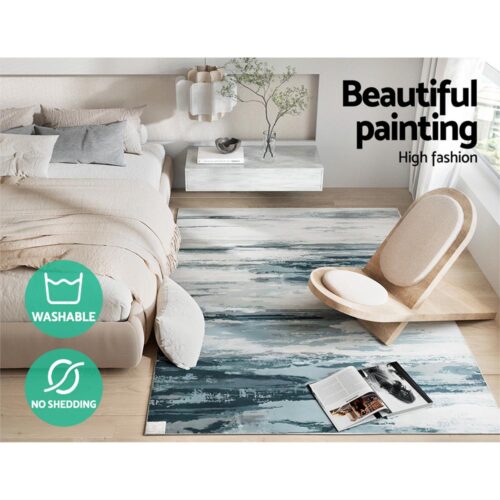Artiss Rug 160x230cm Area Rug Washable Mat Large Carpet Soft Short Pile Poca - Image 5
