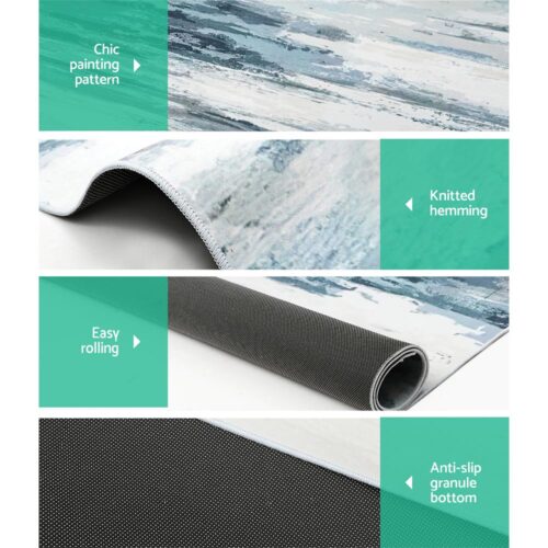 Artiss Rug 160x230cm Area Rug Washable Mat Large Carpet Soft Short Pile Poca - Image 6
