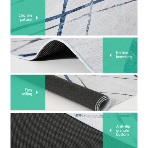Artiss Rug 200x290cm Area Rug Washable Mat Large Carpet Soft Short Pile Jaca - Image 5