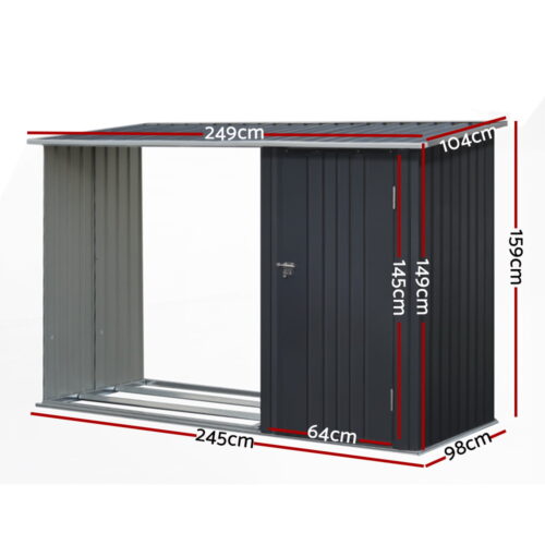 Giantz Garden Shed 2.49x1.04M Sheds Outdoor Tool Storage Workshop House Steel 2 in 1 - Image 3