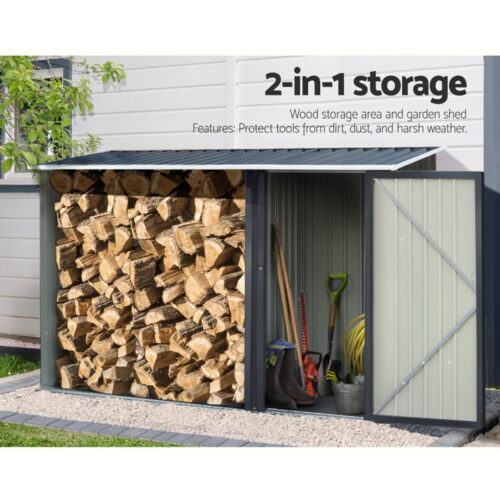 Giantz Garden Shed 2.49x1.04M Sheds Outdoor Tool Storage Workshop House Steel 2 in 1 - Image 6