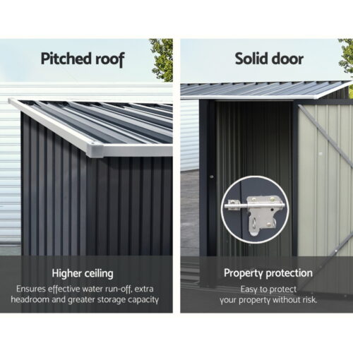 Giantz Garden Shed 2.49x1.04M Sheds Outdoor Tool Storage Workshop House Steel 2 in 1 - Image 7
