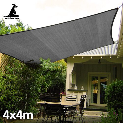 Wallaroo Outdoor Sun Shade Sail Canopy Grey Square 4 x 4M - Image 7