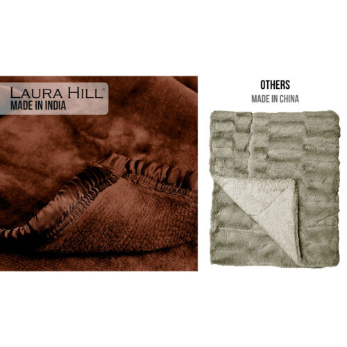 Laura Hill Faux Mink Blanket 800GSM Heavy Double Sided  Chocolate - Image 8