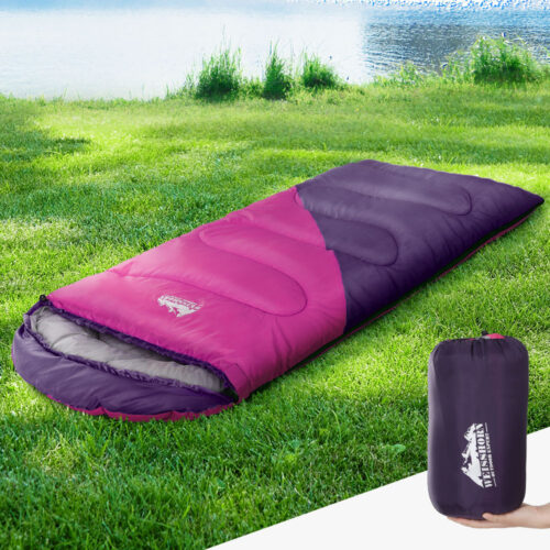 Weisshorn Sleeping Bag Kids Single 172cm Thermal Camping Hiking Pink - Image 9