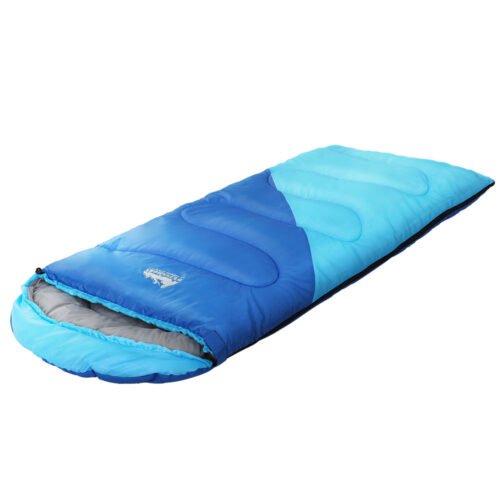 Weisshorn Sleeping Bag Kids Single 172cm Thermal Camping Hiking Blue - Image 2