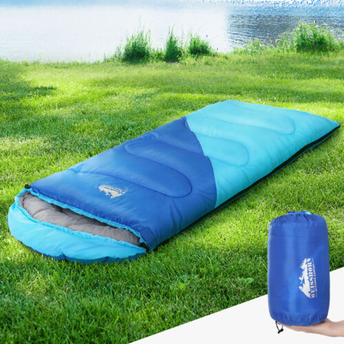 Weisshorn Sleeping Bag Kids Single 172cm Thermal Camping Hiking Blue - Image 9