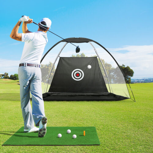 Everfit 3M Golf Practice Net And Training Mat Set Driving Target Black - Image 9