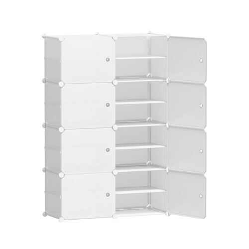 Artiss Shoe Box DIY Set of 8 Storage Cube Stackable White - Image 3