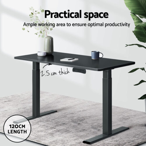Artiss Standing Desk Top Black 120CM - Image 4