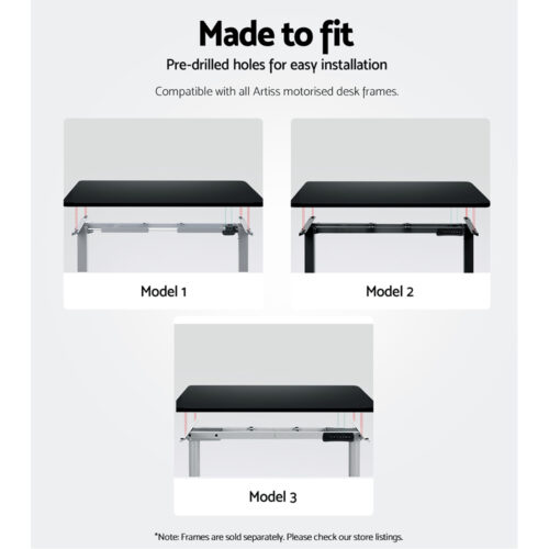Artiss Standing Desk Top Black 120CM - Image 6