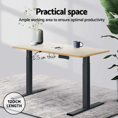 Artiss Standing Desk Top White Oak 120CM - Image 4