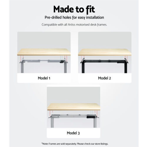 Artiss Standing Desk Top White Oak 120CM - Image 6