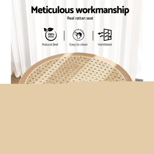 Artiss Bar Stool Rattan Seat Wooden - Image 3