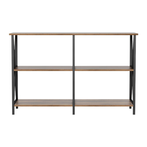Artiss Console Table 120CM 3-tier Walnut Xiah - Image 5