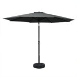 Instahut Outdoor Umbrella 3m Base Beach Pole Garden Tilt Sun Deck Patio UV Black