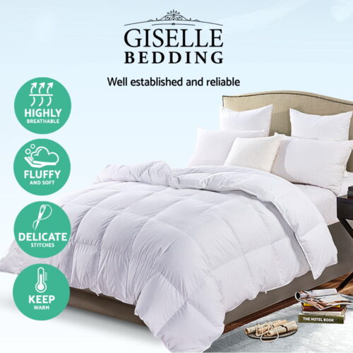 Giselle Bedding 700GSM Goose Down Feather Quilt Double - Image 5