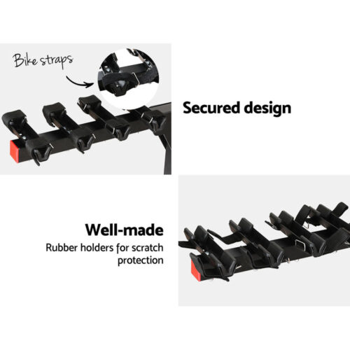 Giantz 4 Bicycle Bike Carrier Rack Car 2" Hitch Mount Foldable Black,Giantz 4 Bicycle Bike Carrier Rack Car 2" Hitch Mount Foldable Black - Image 6