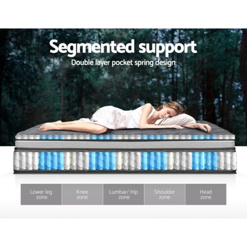Giselle Bedding 34cm Mattress Double Layer Pocket Spring Double - Image 6