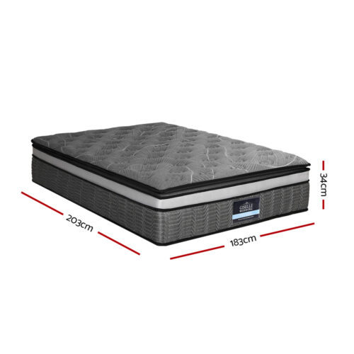 Giselle Bedding 34cm Mattress Double Layer Pocket Spring King - Image 2
