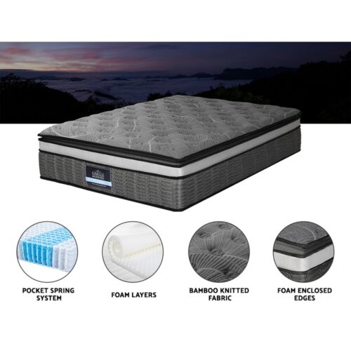 Giselle Bedding 34cm Mattress Double Layer Pocket Spring King - Image 5