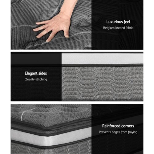 Giselle Bedding 34cm Mattress Double Layer Pocket Spring King - Image 7