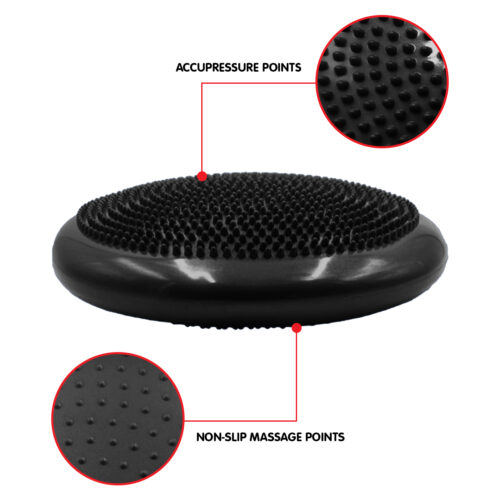 Powertrain Fitness Yoga Stability Disc Pilates Balance Gym Ball Trainer Black - Image 8