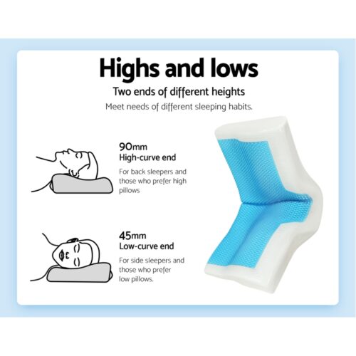 Giselle Bedding Memory Foam Contour Pillow Cool Gel Bamboo Cover - Image 6