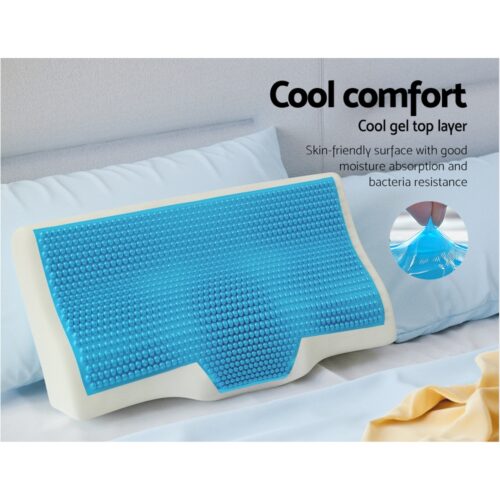 Giselle Bedding Memory Foam Contour Pillow Cool Gel Bamboo Cover - Image 7
