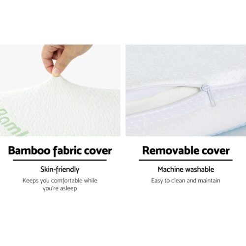 Giselle Bedding Memory Foam Contour Pillow Cool Gel Bamboo Cover - Image 8