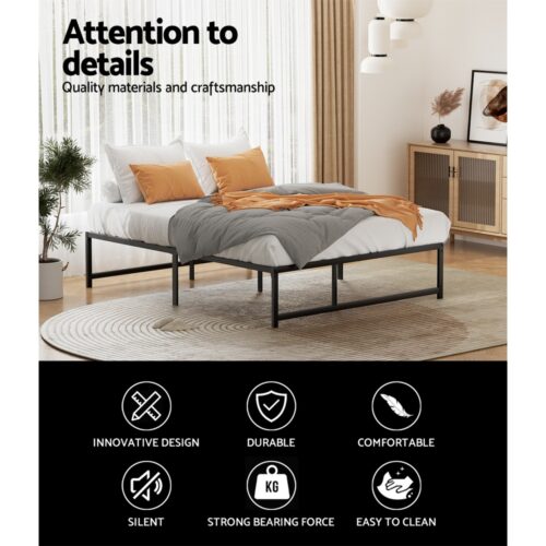 Artiss Bed Frame Double Size Metal Bed Frame TINO - Image 5