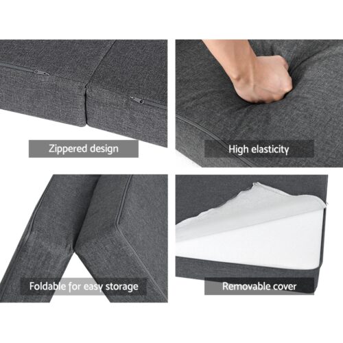 Giselle Bedding Foldable Mattress Folding Foam Queen Grey - Image 6