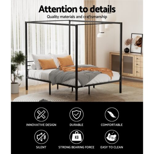 Artiss Bed Frame Double Size Metal Bed Frame POCHY - Image 4