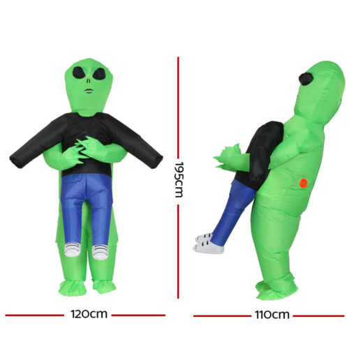 Inflatable Green Alien Costume Adult Suit Blow Up Party Fancy Dress Halloween Cosplay - Image 3