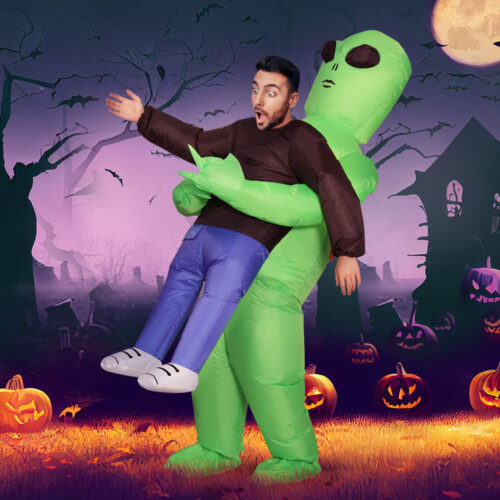 Inflatable Green Alien Costume Adult Suit Blow Up Party Fancy Dress Halloween Cosplay - Image 9