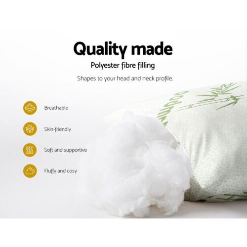 Giselle Bedding 4 Pack Bamboo Pillow Family Hotel - Image 6
