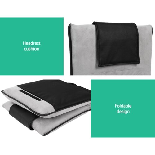 Artiss Floor Lounge Sofa Bed Couch Recliner Chair Folding Chair Cushion Grey - Image 8