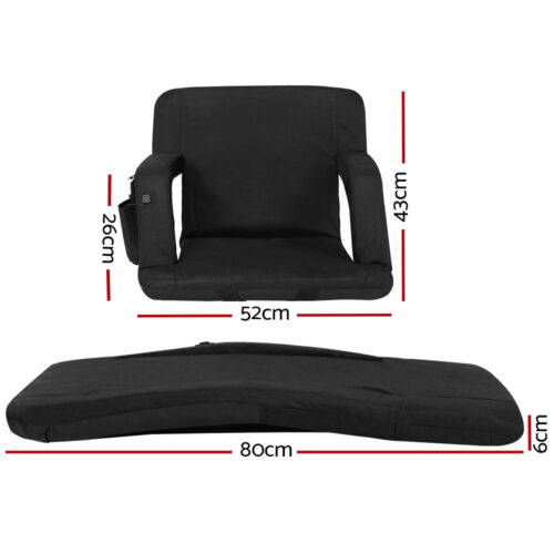 Artiss Lounge Sofa Bed With Armrest Heated Floor Recliner Futon Couch Folding Chair Cushion - Image 3