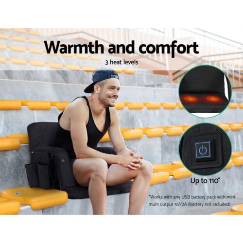 Artiss Lounge Sofa Bed With Armrest Heated Floor Recliner Futon Couch Folding Chair Cushion - Image 5