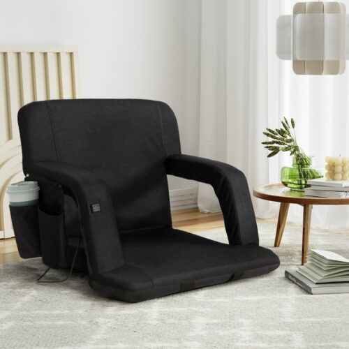 Artiss Lounge Sofa Bed With Armrest Heated Floor Recliner Futon Couch Folding Chair Cushion - Image 8